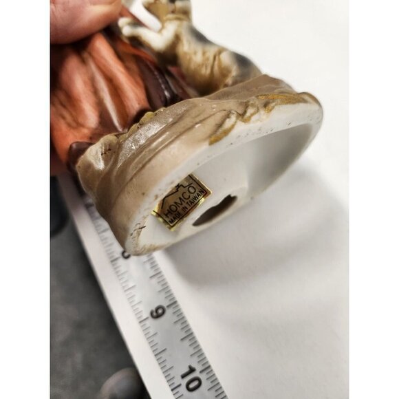 Vintage Homco Farm Woman with Grapes and Dog Large Porcelain Figurine #1417 - Picture 10 of 10